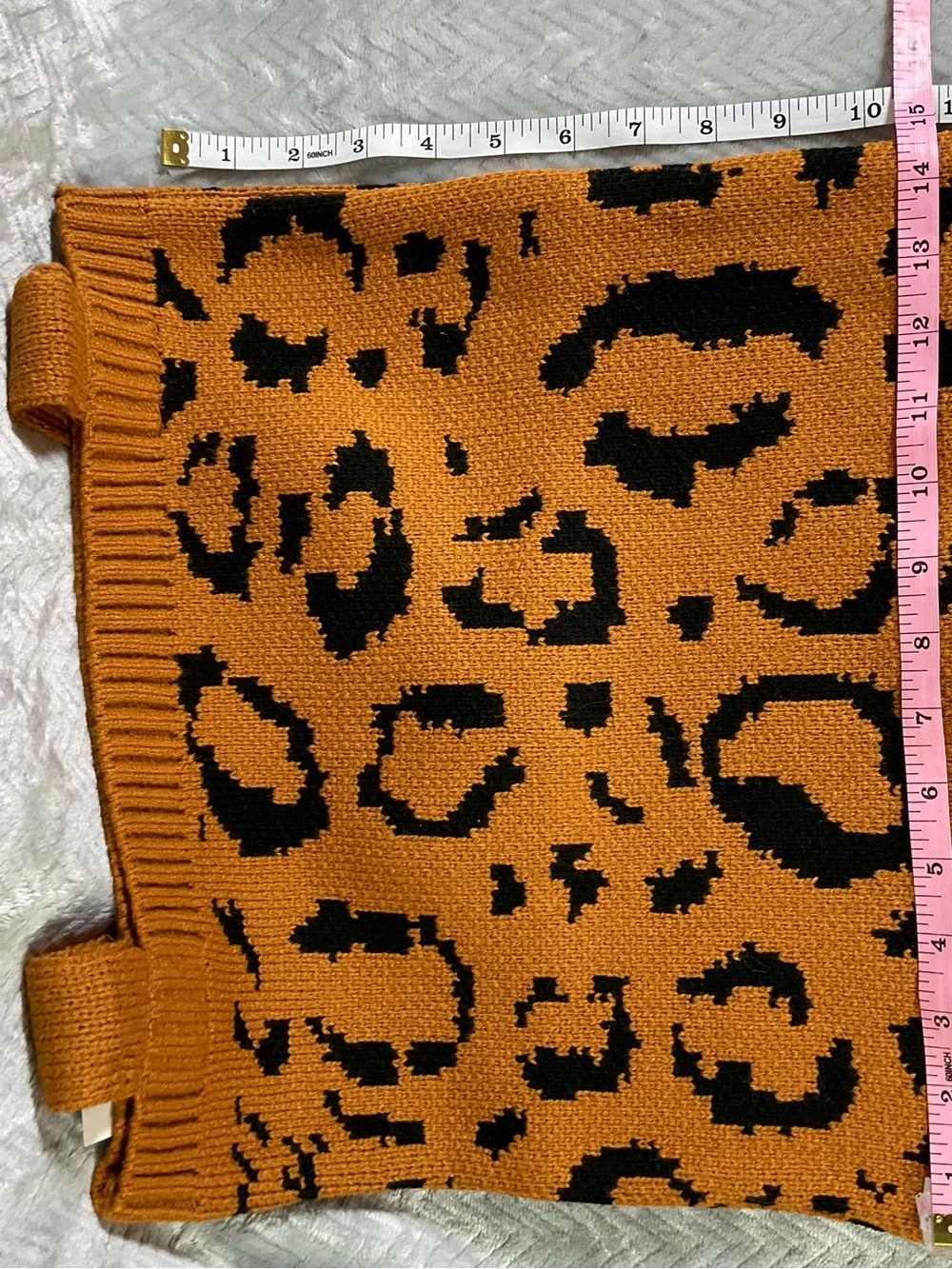 Leopard Knit Hobo Bag in Burnt Orange and Black